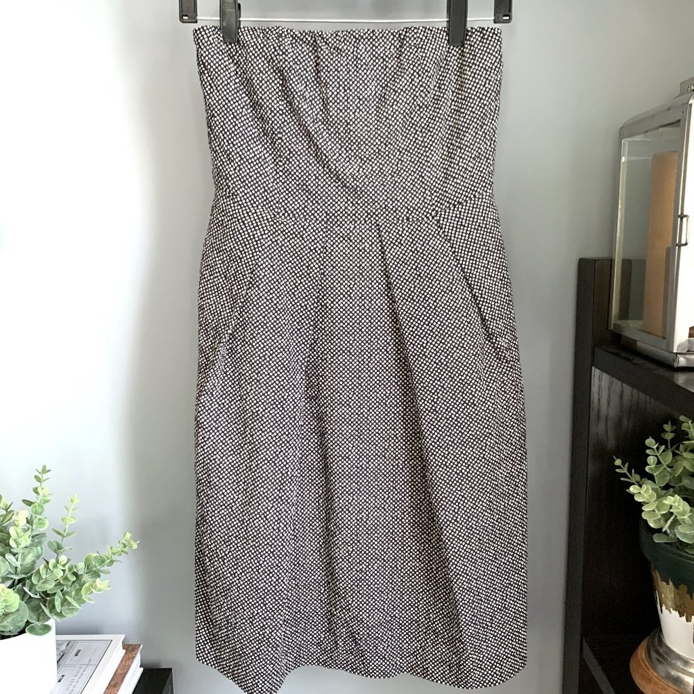 NWT J.Crew Lorelei Strapless Dress (Navy/White) 0
